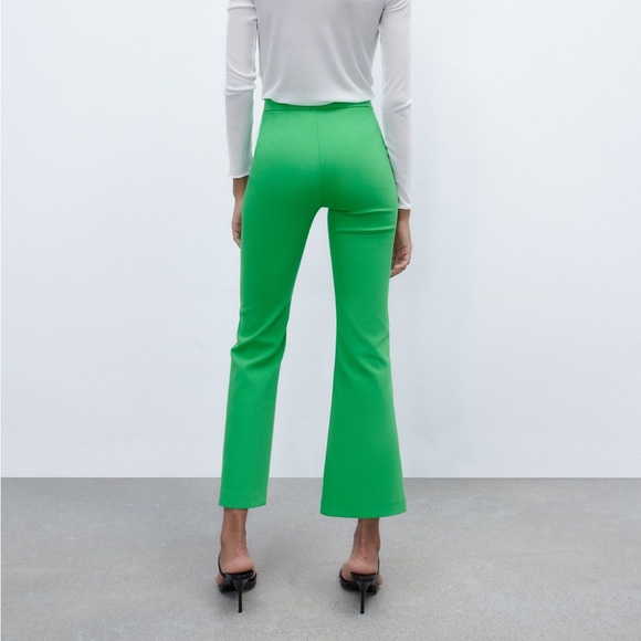 Zara Mini Flare Pant in Green - Picture 2 of 3